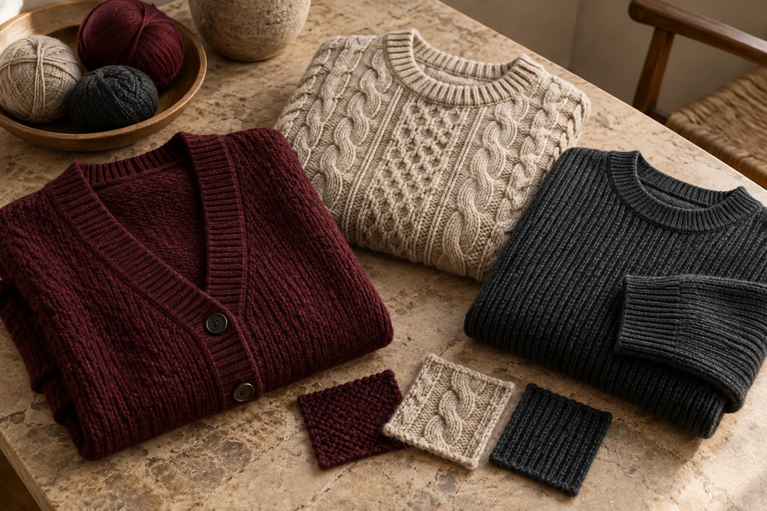 Knit textures and colour concepts