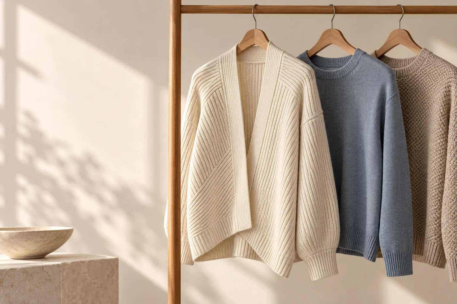 Original neutral knitwear concept collection